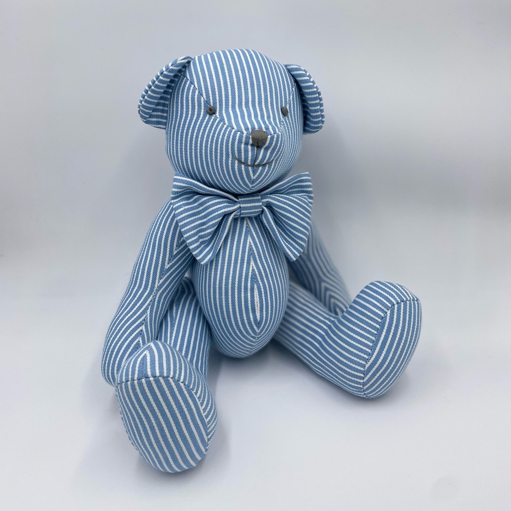 Handmade Blue Striped Teddy Bear